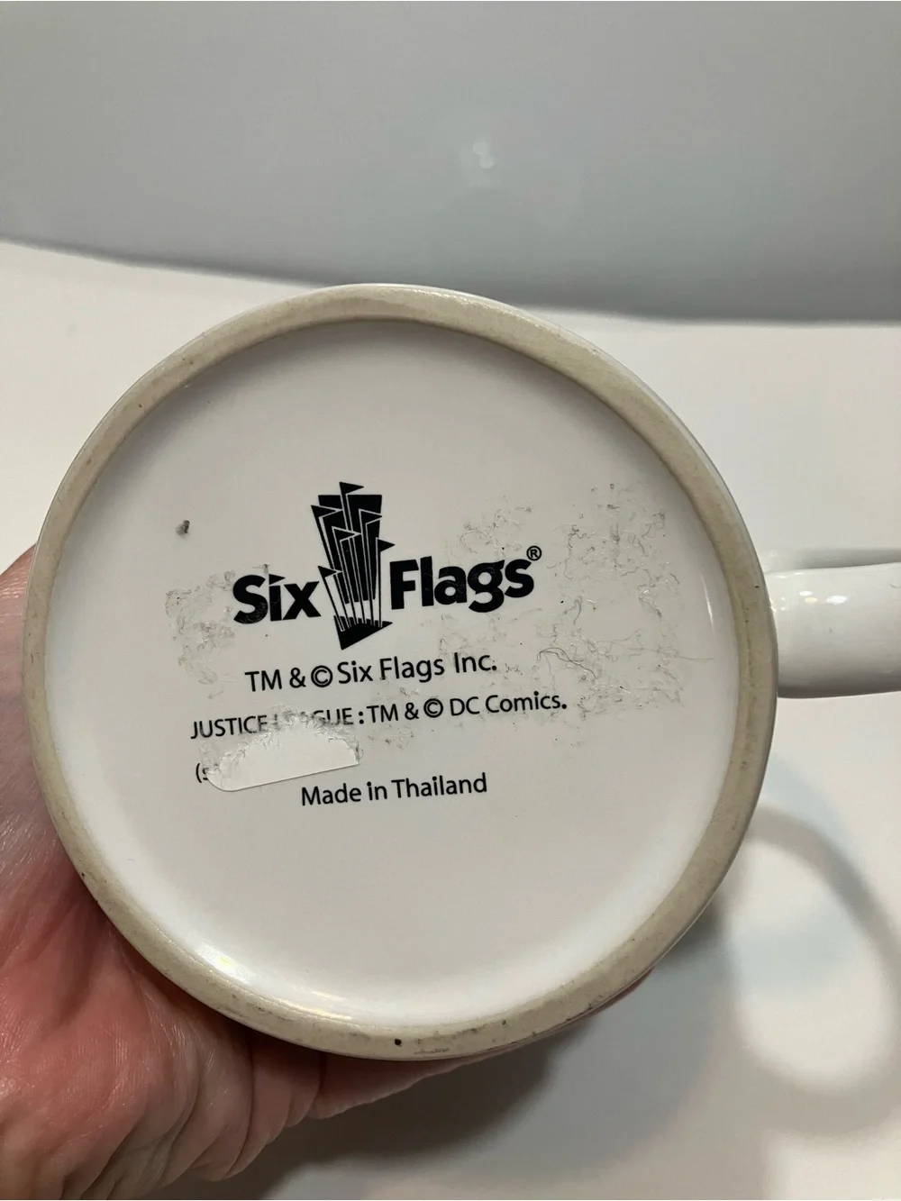 DC Comics Justice League Of America Six Flags Mug Superman Flash Batman